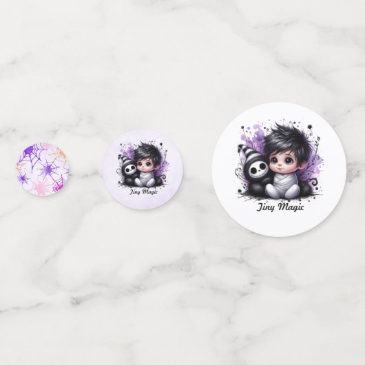 Halloween-thema Baby shower - Paarse Gotische Baby Confetti (Voorkanten)