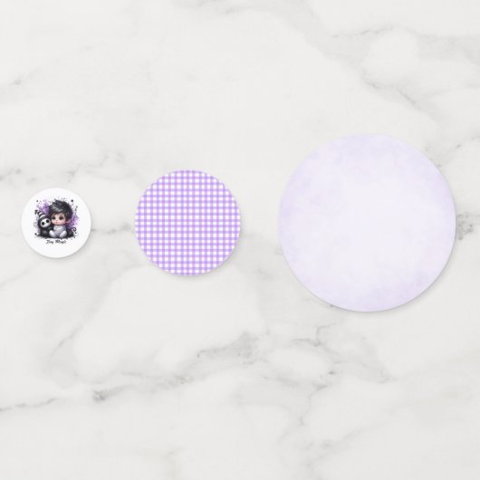 Halloween-thema Baby shower - Paarse Gotische Baby Confetti (Achterkanten)