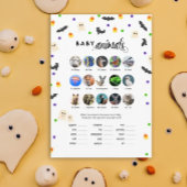 Halloween thema baby shower spel baby dieren programmakaart