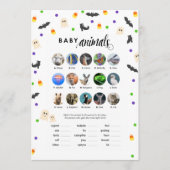 Halloween thema baby shower spel baby dieren programmakaart (Voorkant)