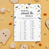 Halloween thema baby shower spel programmakaart