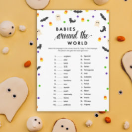 Halloween thema baby shower spel programmakaart