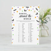 Halloween thema baby shower spel programmakaart (Staand voorkant)