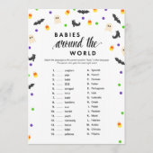 Halloween thema baby shower spel programmakaart (Voorkant)