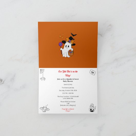 Halloween Thema Baby Shower Uitnodiging (Binnen)