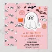 Halloween-thema Baby shower uitnodiging Ghost (Voorkant / Achterkant)