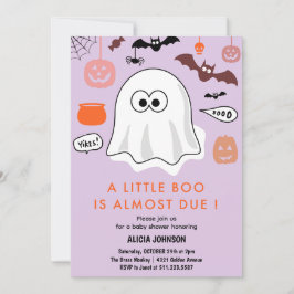 Halloween-thema baby shower uitnodiging kleine boo