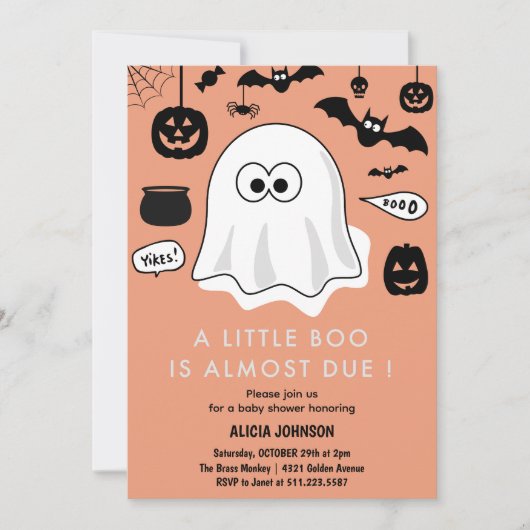 Halloween-thema Baby shower uitnodiging oktober (Voorkant)