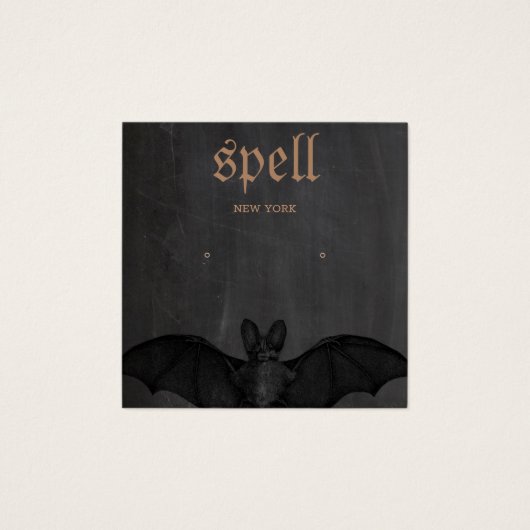 Halloween Thema Bat Stud Oorbel Display Kaart (Voorkant)