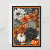 Halloween thema bruiloft foto gotische bloem save the date (Achterkant)