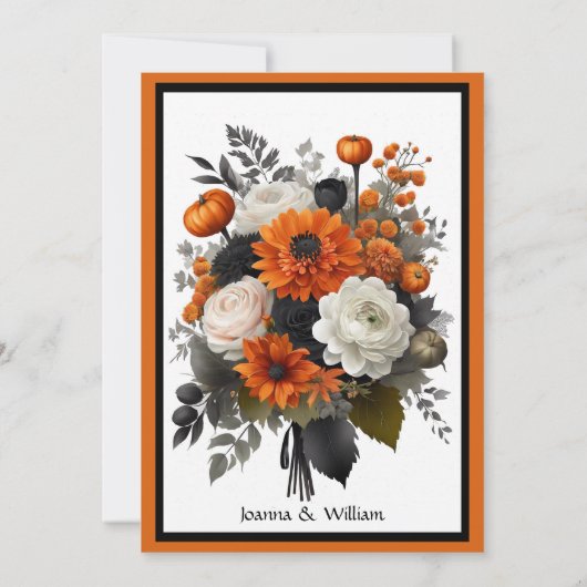 Halloween-thema bruiloft met foto Save The Date (Achterkant)