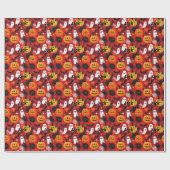 Halloween-thema cadeaupapier met aanpasbare naam (Vlak)
