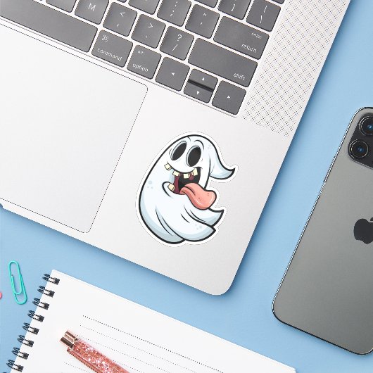Halloween-thema Design Sticker (Laptop met iPhone)