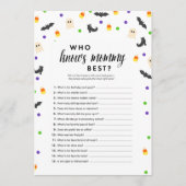 Halloween thema die mama kent beste douche spel programmakaart (Voorkant)