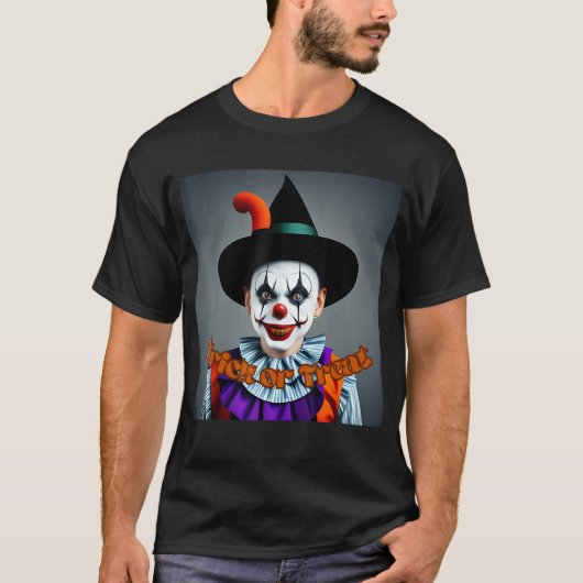 Halloween thema - enge clown t-shirt (Voorkant)