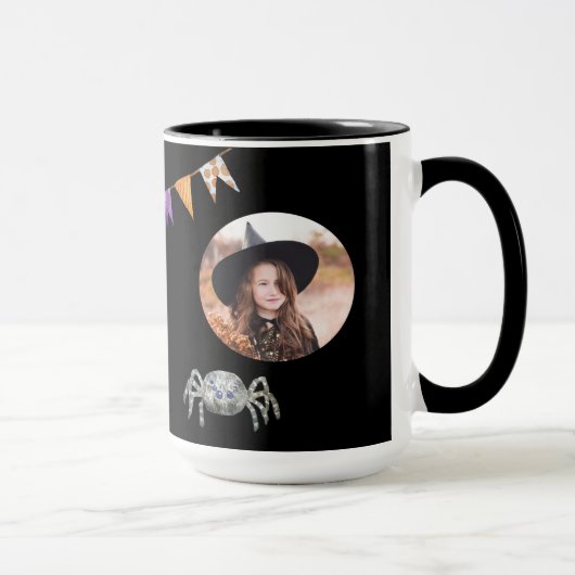 Halloween Thema Foto Kasteel Spin Spider Schrikbar Mok (Rechts)