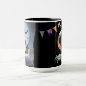 Halloween Thema Foto Kasteel Spin Spider Schrikbar Mok (Midden)