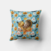 Halloween-thema gepersonaliseerd kussen met hart (Achterkant)