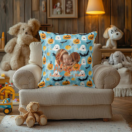 Halloween-thema gepersonaliseerd kussen met hart