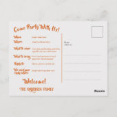 Halloween thema getatoeëerd heksenfeest uitnodigin briefkaart (Achterkant)