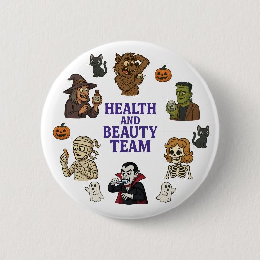 Halloween thema gezondheid en schoonheid ronde button 5,7 cm (Voorkant)