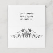 Halloween thema gotische bruiloft gevouwen plaats  plaatskaartje (Buitenkant ongevouwen)