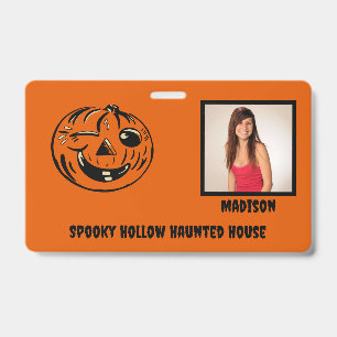 Halloween Thema Griezelen Huis Foto  Badge