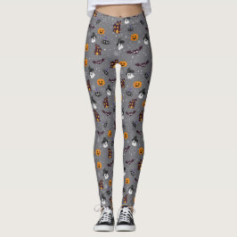 Halloween Thema Grijze Leggings