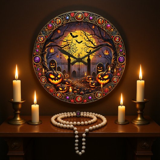 Halloween thema Haunted Harvest Grote Klok