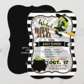 Halloween thema heks bruids douche uitnodiging (Voorkant / Achterkant)