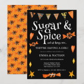 Halloween Thema Het is een Baby shower van een Mei Kaart (Voorkant / Achterkant)