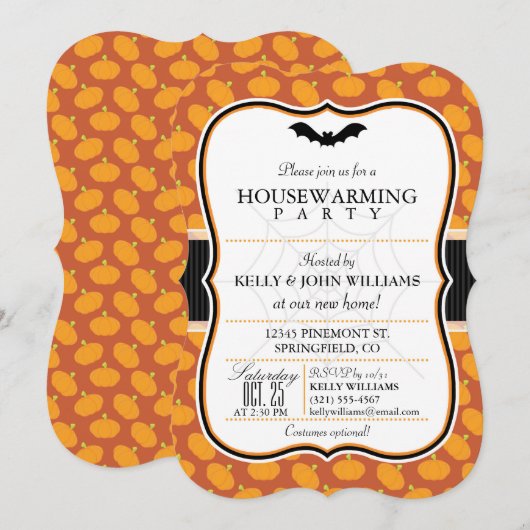 Halloween thema Housewarming Party Uitnodiging (Voorkant / Achterkant)