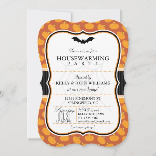 Halloween thema Housewarming Party Uitnodiging (Voorkant)
