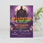 Halloween Thema Kids Verjaardagsfeest Kaart (Staand voorkant)