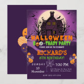 Halloween Thema Kids Verjaardagsfeest Kaart (Voorkant / Achterkant)