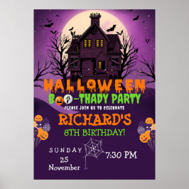 Halloween Thema Kids Verjaardagsfeest Poster