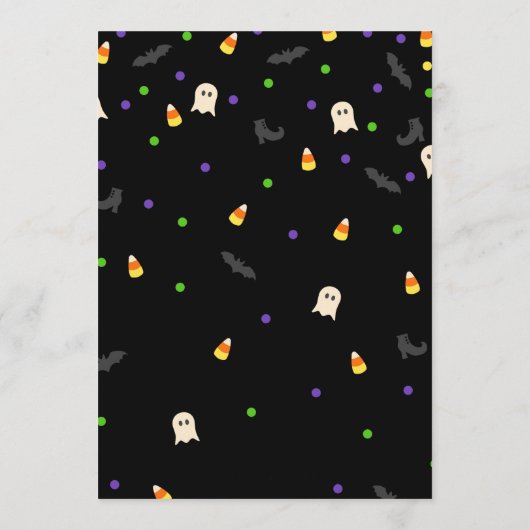 Halloween thema kinderkamer rijm emoji douche spel programmakaart (Achterkant)