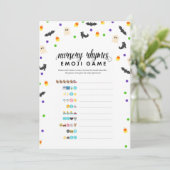 Halloween thema kinderkamer rijm emoji douche spel programmakaart (Staand voorkant)