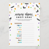 Halloween thema kinderkamer rijm emoji douche spel programmakaart (Voorkant)