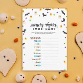 Halloween thema kinderkamer rijm emoji douche spel programmakaart
