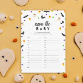 Halloween thema naam het baby shower spel programmakaart