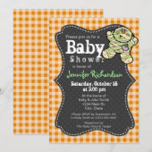 Halloween thema Neutral Baby shower Invitation Kaart (Voorkant / Achterkant)