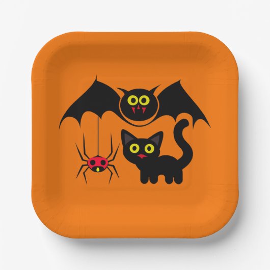 Halloween Thema Papieren Bordje (Voorkant)
