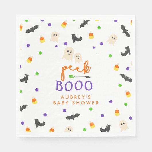 Halloween thema peek a boo baby shower servet (Voorkant)