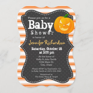Halloween thema Pompoen Baby shower Uitnodiging