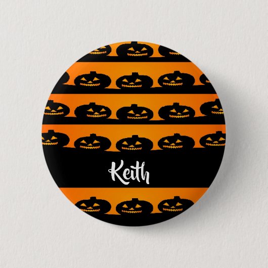 Halloween-thema pompoenhoofden ronde button 5,7 cm (Voorkant)