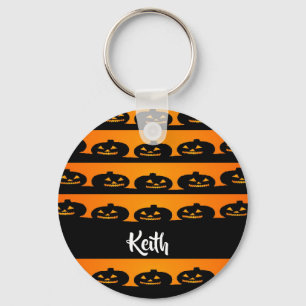Halloween-thema pompoenhoofden sleutelhanger