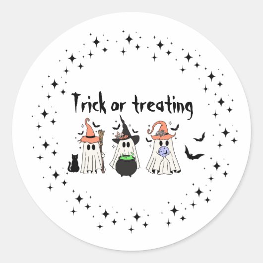 Halloween-thema Ronde Sticker (Voorkant)