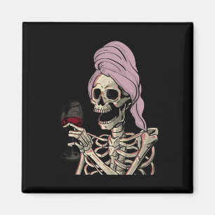 Halloween thema skelet wijn magneet