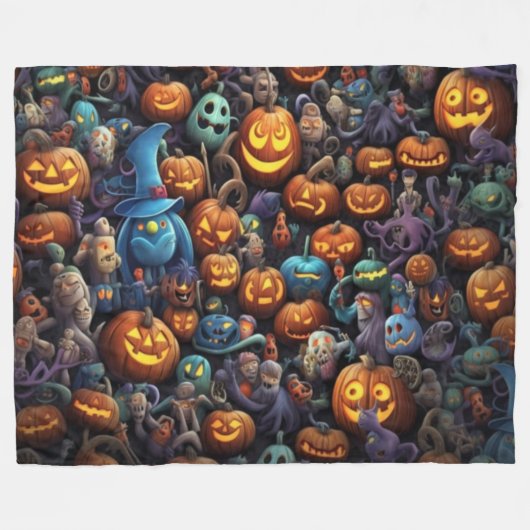 Halloween Thema Spooky Fun Art Fleece Deken (Voorkant (Horizontaal))